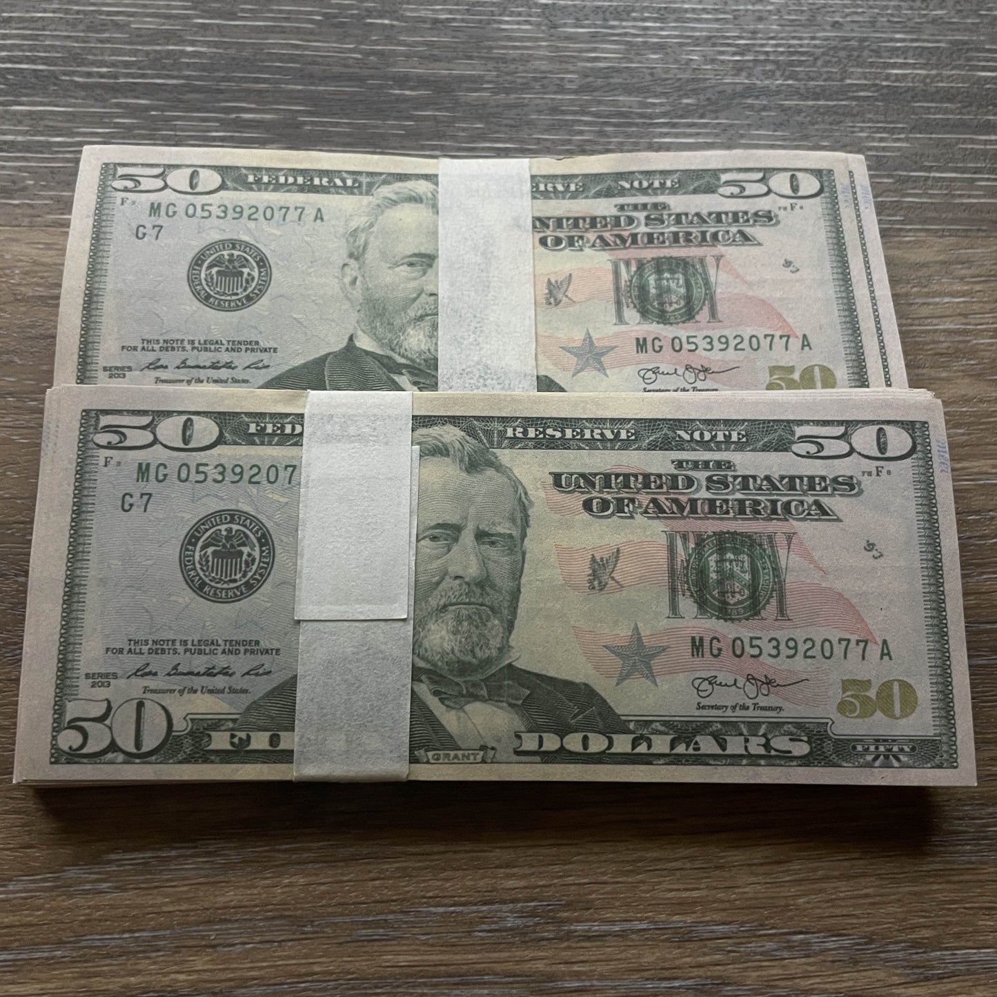 $10,000 Full-Print Prop Cash in $50 Bills