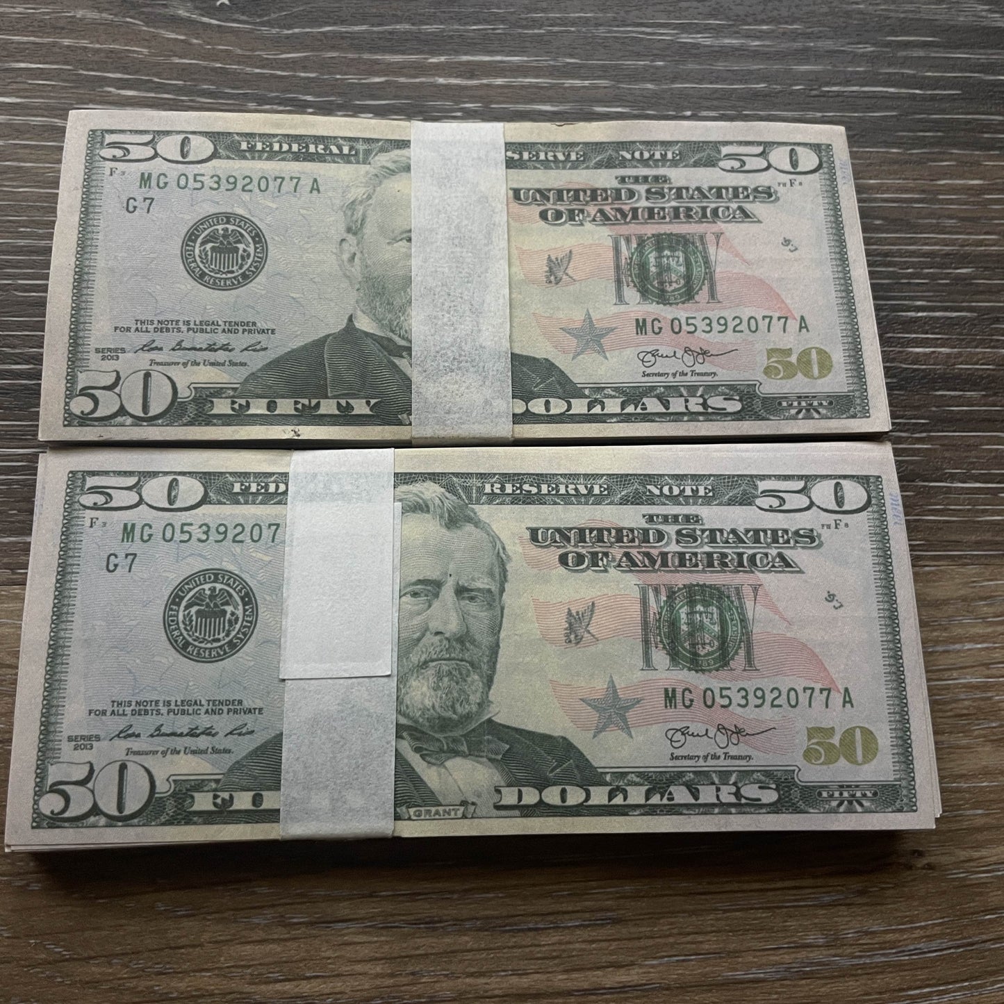 $10,000 Full-Print Prop Cash in $50 Bills