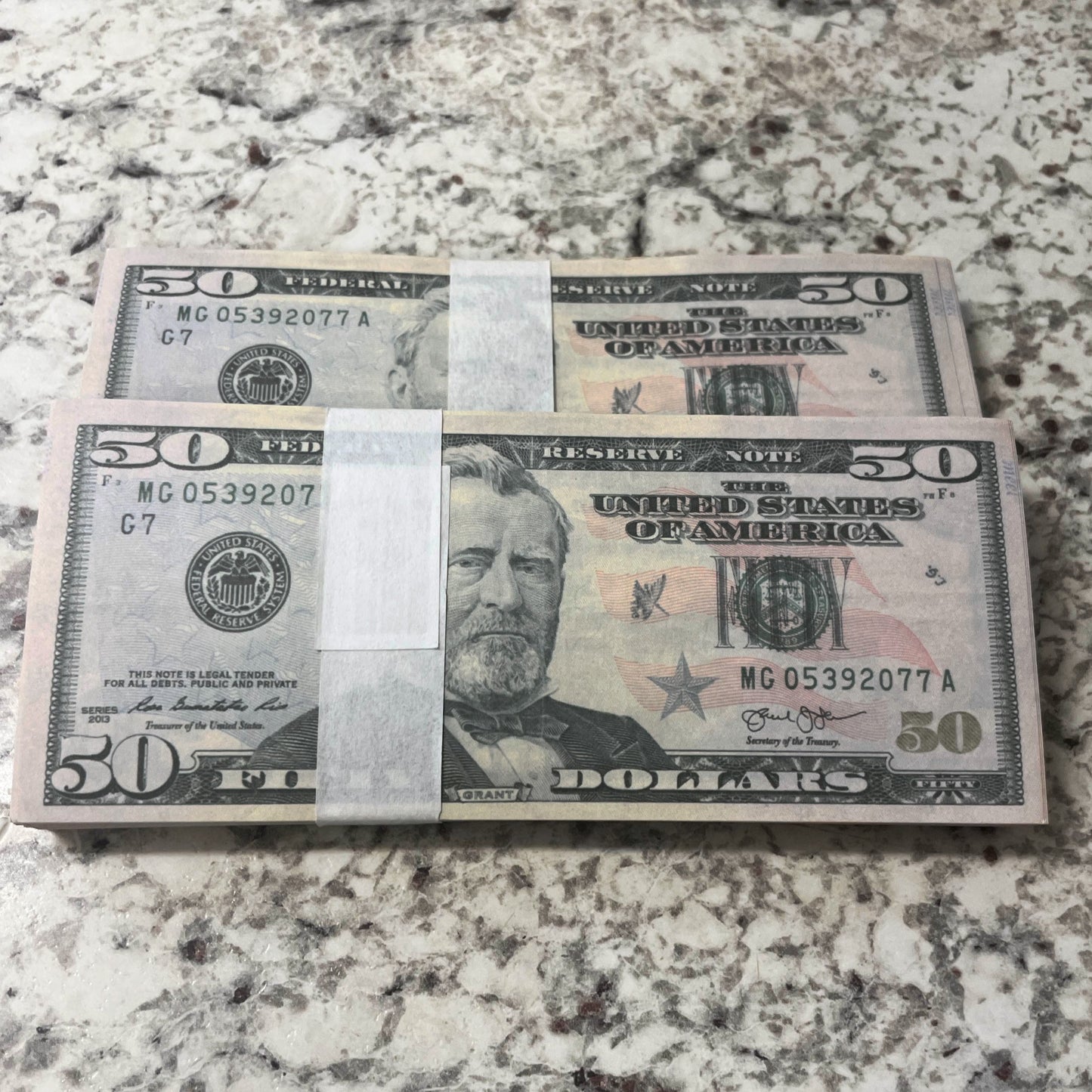 $10,000 Full-Print Prop Cash in $50 Bills